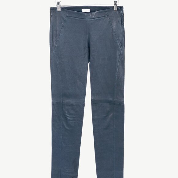 Brunello Cucinelli AW/15 Navy Stretch-Nappa Leather Leggings - Picture 1 of 11